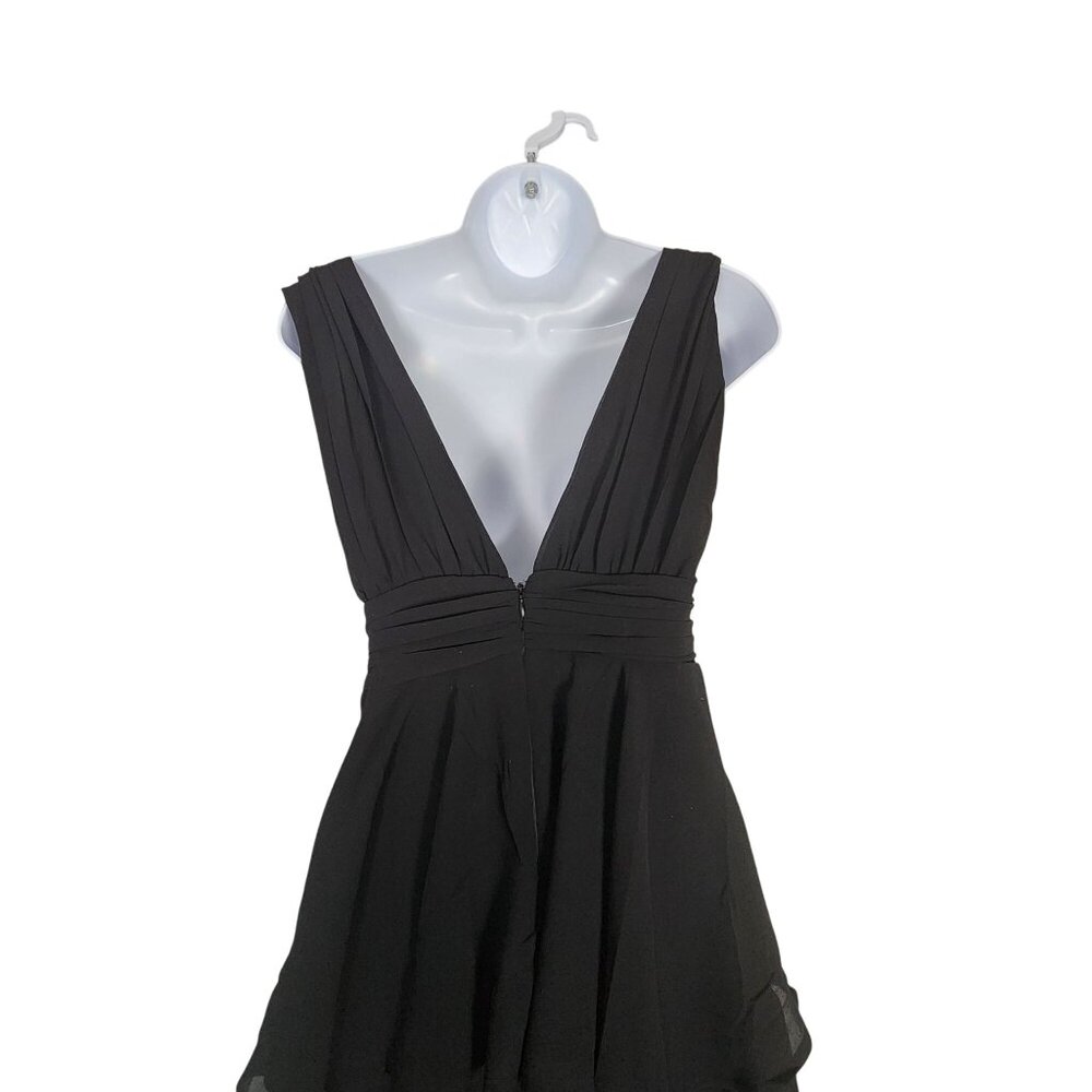 Lulus Amazing Evening Black Tiered Maxi Dress V-Neck Sleeveless Medium Elegant - Picture 8 of 10